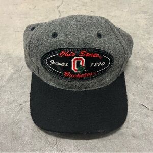 Vintage 90s Sports Specialties Ohio State Buckeyes Strapback Hat Gray Wool